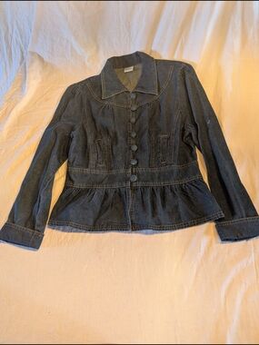 2/20$ Together Dark Blue Denim Peplum Jacket